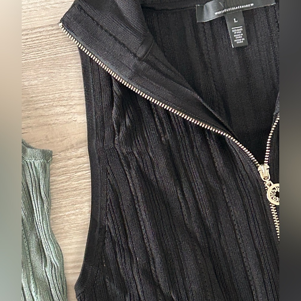 Half Zip Rib Halter Sweater Tank - Picture 6 of 7